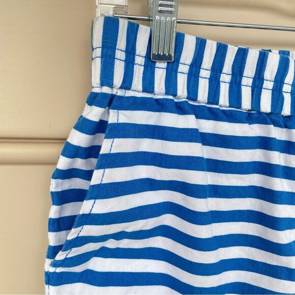 J Crew Boardwalk Linen Blend Striped Pull On Size 0 - Picture 2 of 8